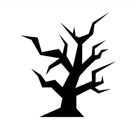 Vector horror halloween tree on white background llustrationのイラスト素材