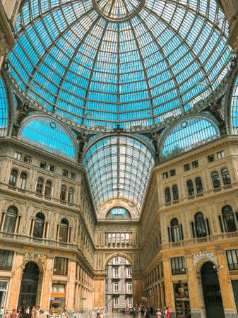 Glass roof of Galleria Umberto, taken during the day.のeditorial素材