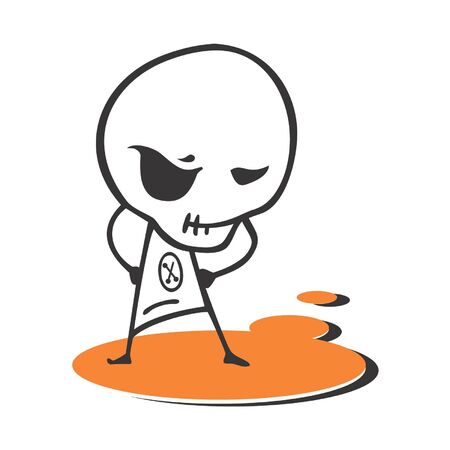 Kliasnik- Angry, irritated, standing in a puddle, and looksのイラスト素材