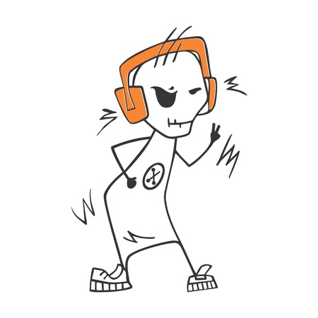 Kliasnik- Listening to music and dance shows with his fingers - a victoryのイラスト素材