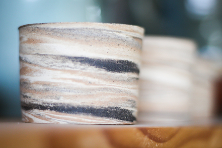 Clay drinking glasses made in the studioの写真素材