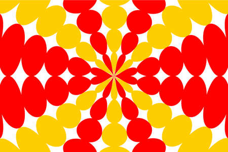 Flowers ground Red and yellow sun light Burst into starburst On a white background - vector imageのイラスト素材