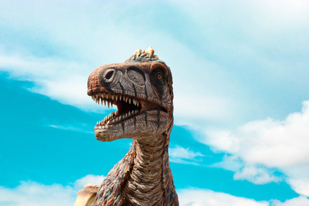 Pattaya, Chonburi Province, Thailand - 23 August 2020: Giant Dinosaur Statue in Nong Nooch Garden