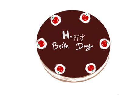 Soft Chocolate Cake Squeeze the white mousse and place the cherries on top. Write birthday letters -...