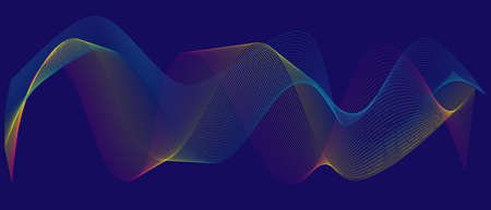 Abstract wave gradient geometric line element Suitable for decorating website, Berner, advertisement signage - vector illustration.のイラスト素材