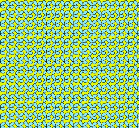 seamless blue flower pattern on a yellow background-vector illustrationのイラスト素材