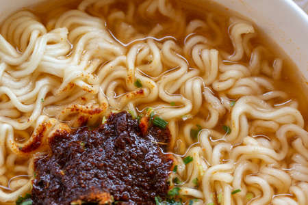 Instant noodles cookedの写真素材