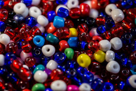 Handmade colorful beadsの写真素材