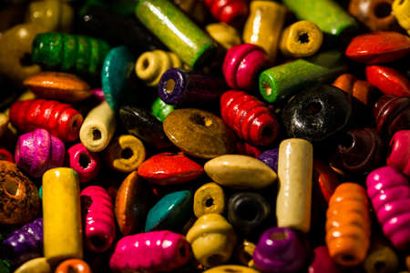 Handmade colorful beadsの写真素材