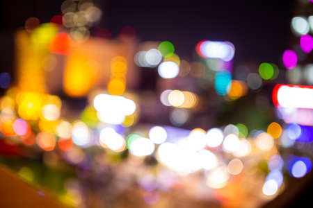 Light and bokeh in the city in blurの写真素材