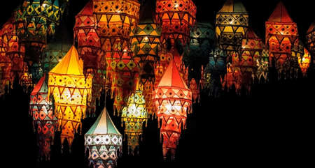 Isolated lucky lantern の写真素材