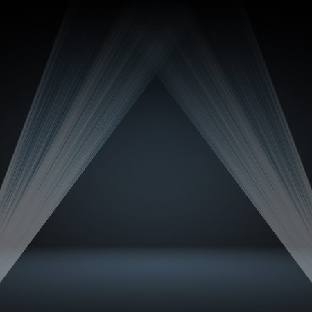 Empty Dark blue with Black vignette Studio well use as background.