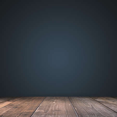 Empty Dark blue with Black vignette Studio well use as background.の写真素材