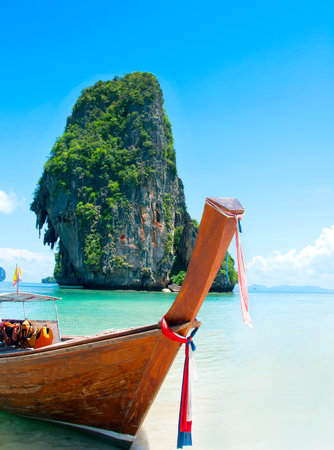 Railay beach, Krabi, Andaman sea Thailandの写真素材