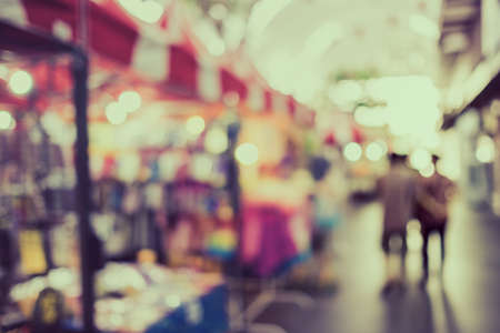 Blurred family in Shopping mall. Vintage sweet tone.の写真素材