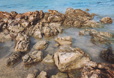 Sea rock in Samui, Thailandの写真素材