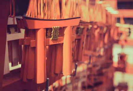 Mini Torii gate at Fushimi Inari Taisha shrine in Kyoto, Japanの写真素材