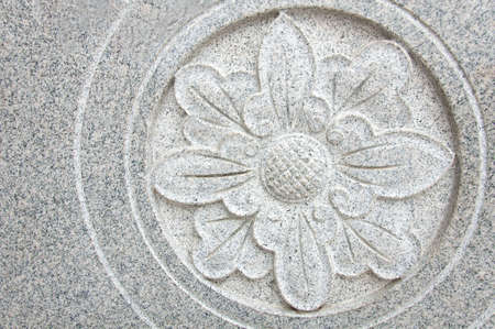 Marble with traditional Flower Sculptureの写真素材