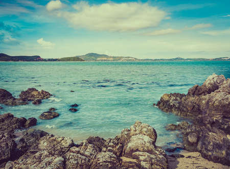 Sea rock in Samui, Thailandの写真素材