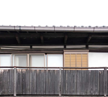 Isolated Old traditional Asian building on White background.の写真素材