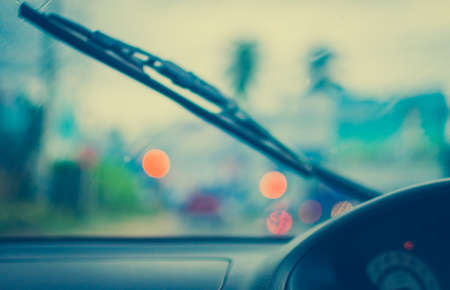 Blur village background in Vintage tone.の写真素材