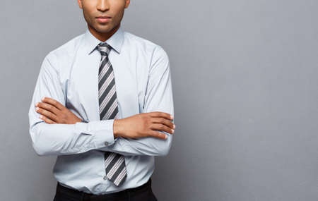 Business Concept - Happy professional african american businessman confident arms crossed.の写真素材