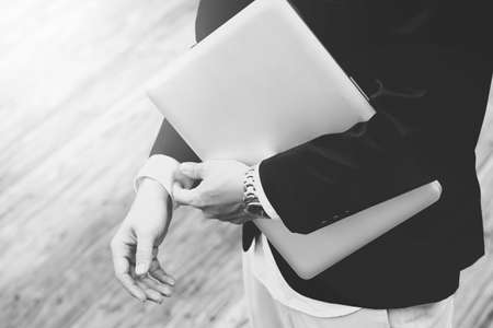 Concept Business - Handsome asian Business man ready to go for workの写真素材