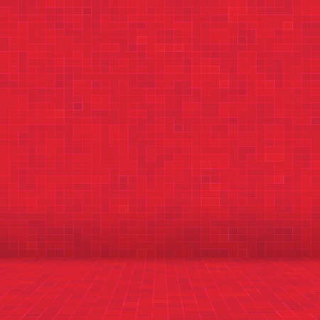 Red ceramic glass colorful tiles mosaic composition pattern background.の写真素材