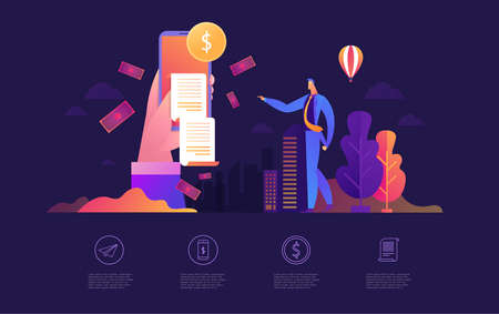 We re hiring join our team Online Recruitment vector illustration concept, woman and men apply cv, reviewing candidates can use for landing pageのイラスト素材