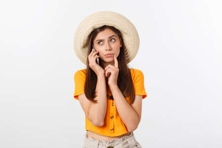 Beautiful smiling business woman talking on the phone.の写真素材