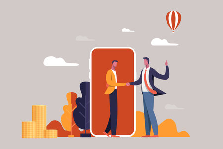 Business and finance concept. Handshake isometric. Partnership flat isometric illustration