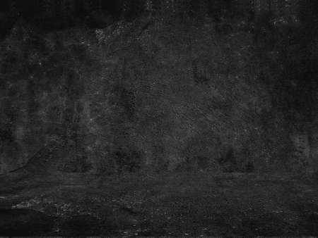Old black background. Grunge texture. Dark wallpaper. Blackboard Chalkboard Concrete.の写真素材