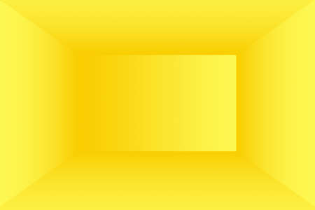 Abstract solid of shining yellow gradient studio wall room background.の写真素材