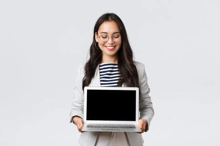 Business, finance and employment, female successful entrepreneurs concept. Enthusiastic...