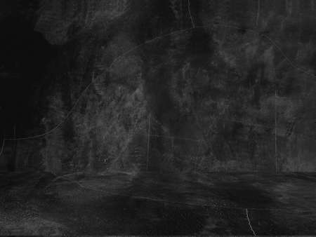 Old black background. Grunge texture. Dark wallpaper. Blackboard Chalkboard Concreteの写真素材