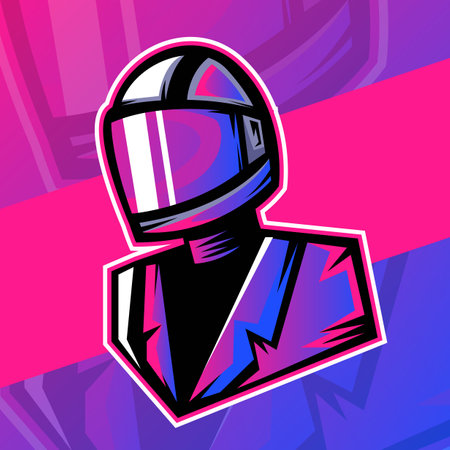 Motorider Mascot icon for Esport game in Vector Illustrationのイラスト素材
