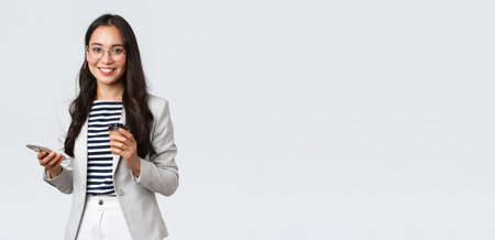 Business, finance and employment, female successful entrepreneurs concept. Professional asian...