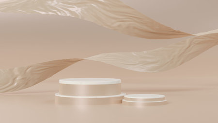 white cylinder with abstract modern background, 3d model mockupの写真素材