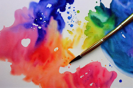 Watercolor colorful abstract background hand drawn wallpapers.Generative AIの写真素材