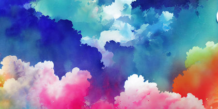 Watercolor colorful abstract background hand drawn wallpapers.Generative AIの写真素材