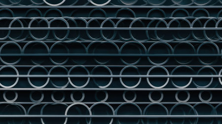 Abstract Modern Geometry Exterior Architecture. Abstract business interior in minimalism. AI Generative.の素材