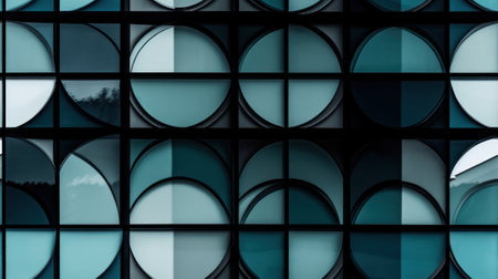 Abstract Modern Geometry Exterior Architecture. Abstract business interior in minimalism. AI Generative.の素材