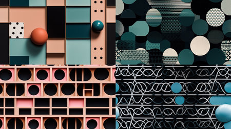 Abstract Modern Geometry Exterior Architecture. Abstract business interior in minimalism. AI Generative.の素材