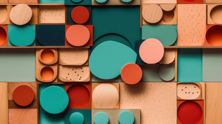 Abstract Modern Geometry Exterior Architecture. Abstract business interior in minimalism. AI Generative.の素材