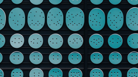 Abstract Modern Geometry Exterior Architecture. Abstract business interior in minimalism. AI Generative.の素材