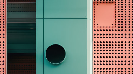 Abstract Modern Geometry Exterior Architecture. Abstract business interior in minimalism. AI Generative.の素材