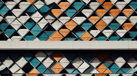 Abstract Modern Geometry Exterior Architecture. Abstract business interior in minimalism. AI Generative.の素材