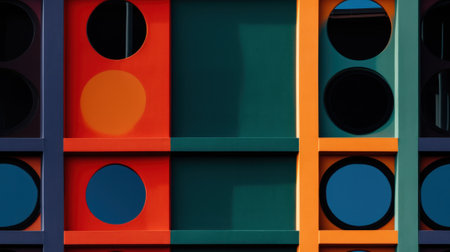 Abstract Modern Geometry Exterior Architecture. Abstract business interior in minimalism. AI Generative.の素材