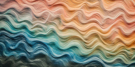 Colorful watercolor wavy background. Hand painted texture. Sea grunge brush strokes pattern. AI Generativeの素材