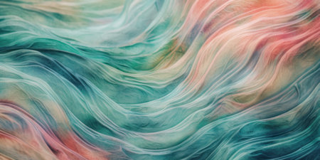 Colorful watercolor wavy background. Hand painted texture. Sea grunge brush strokes pattern. AI Generativeの素材